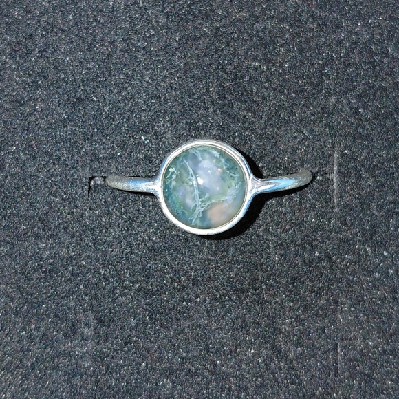 Jewelry - Dainty Moss Agate Silver Ring